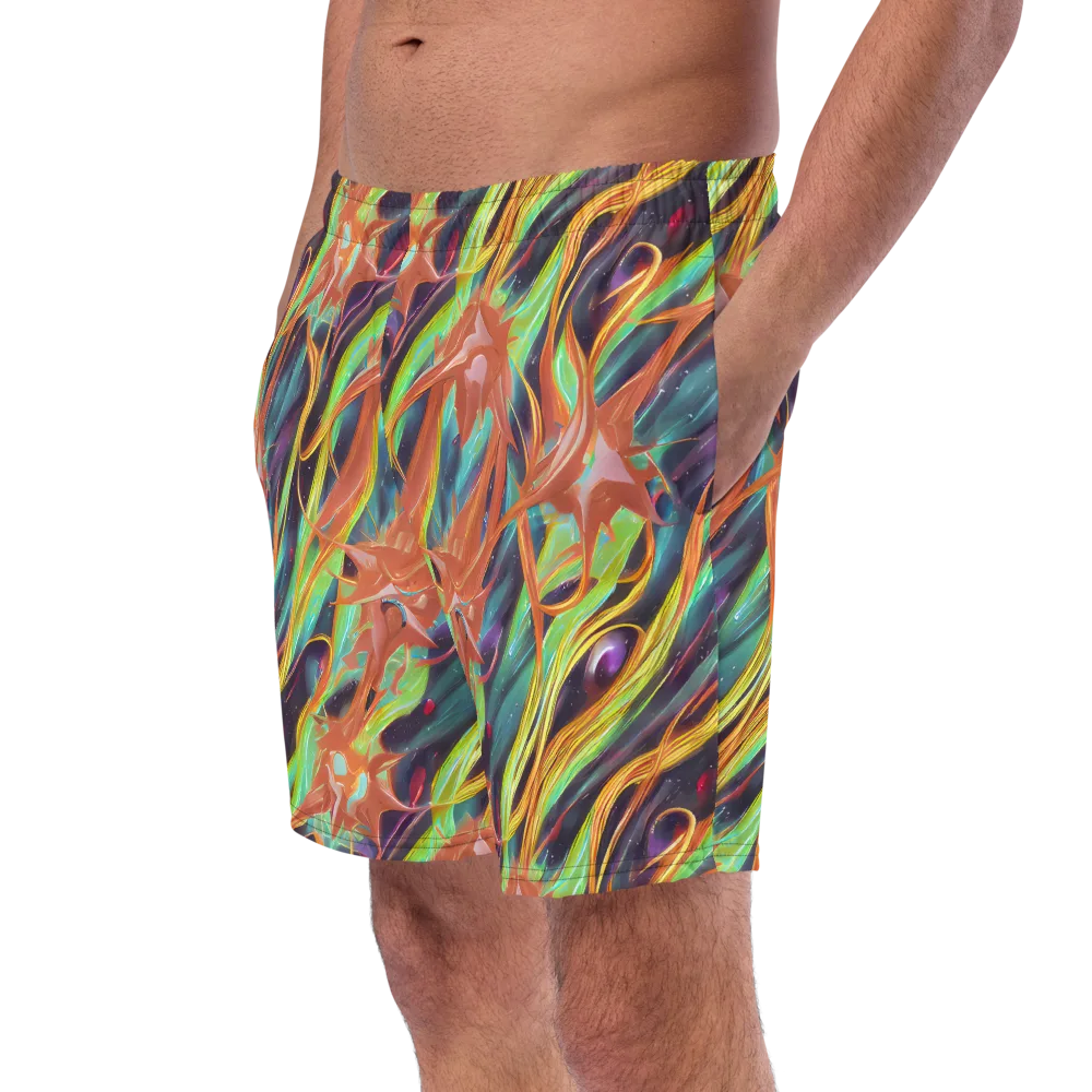 Neon Tidal Bloom on Swim Trunks — Left Front
