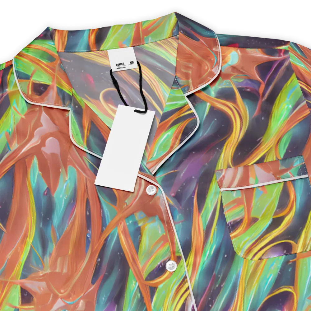 Neon Tidal Bloom on Women's Short Sleeve Pajama Top — Product details