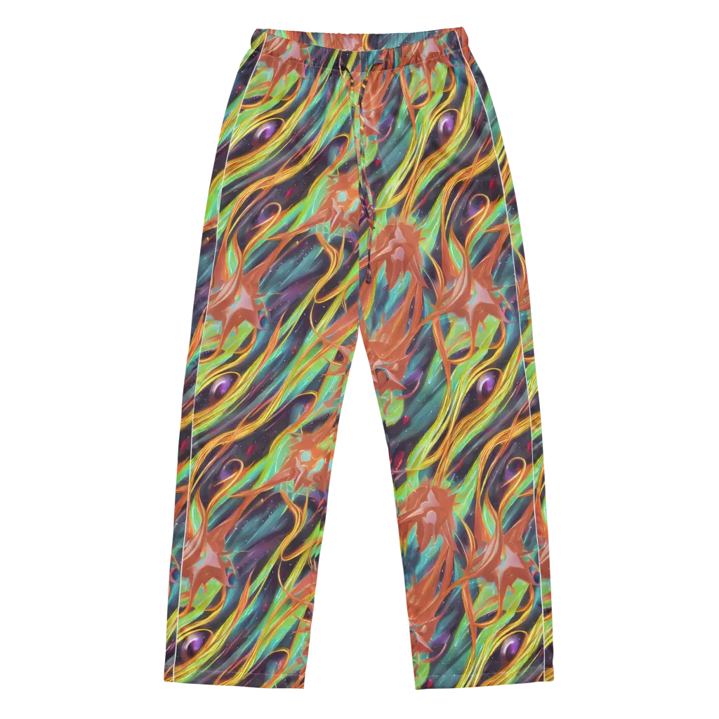 Neon Tidal Bloom on Women's Pajama Pants — Front