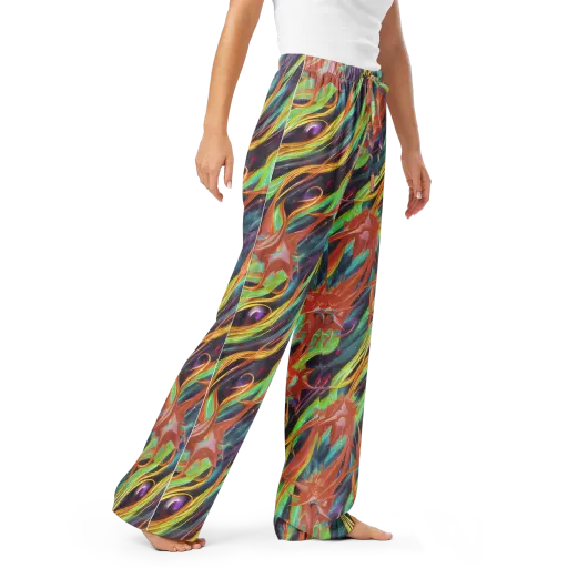 Neon Tidal Bloom on a Women's Pajama Pants