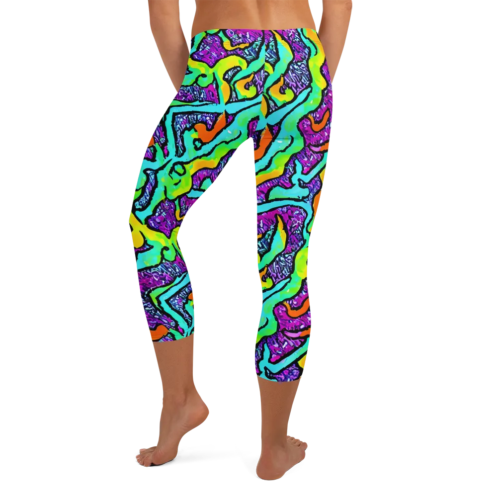 Acid Rhapsody on Capri Leggings — Back