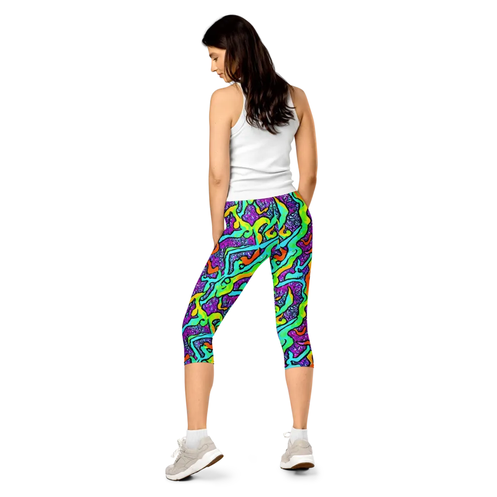 Acid Rhapsody on Capri Leggings — Back