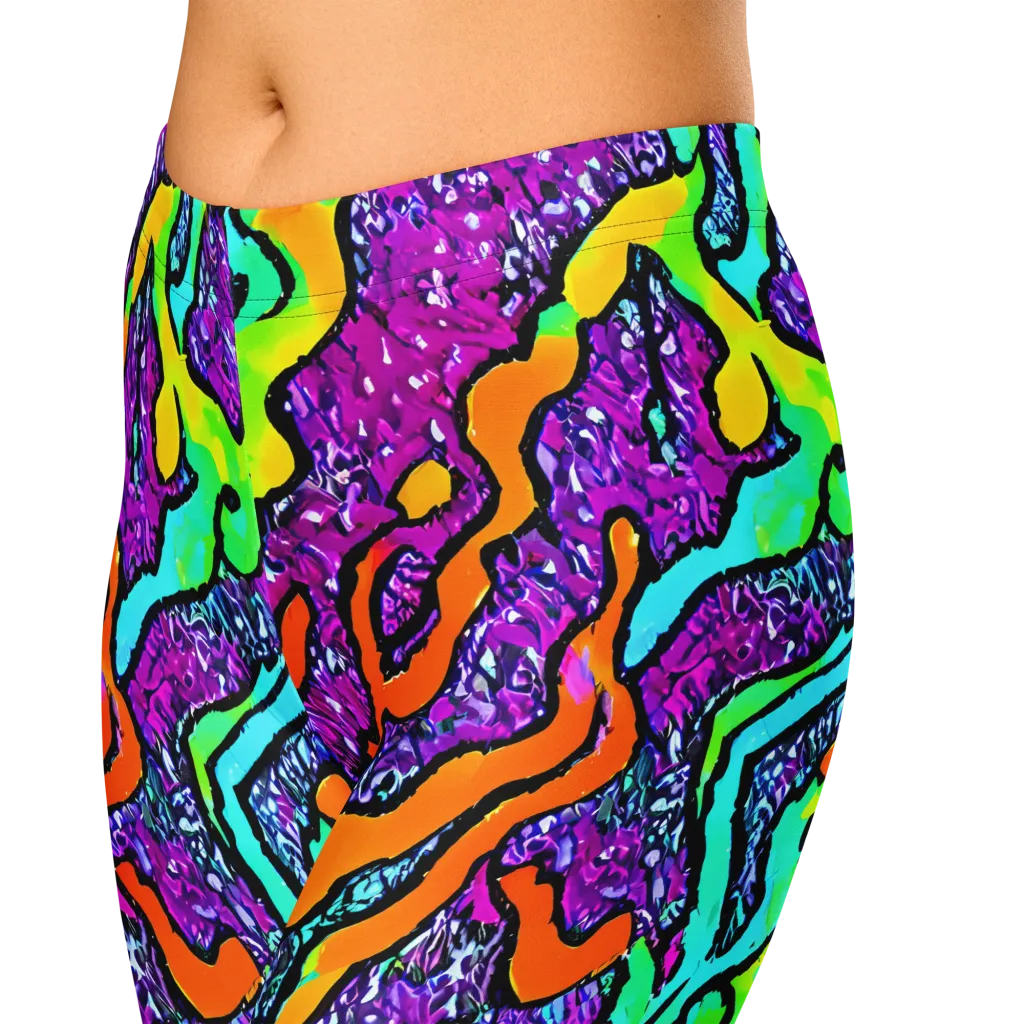 Acid Rhapsody on Capri Leggings — Zoomed-in