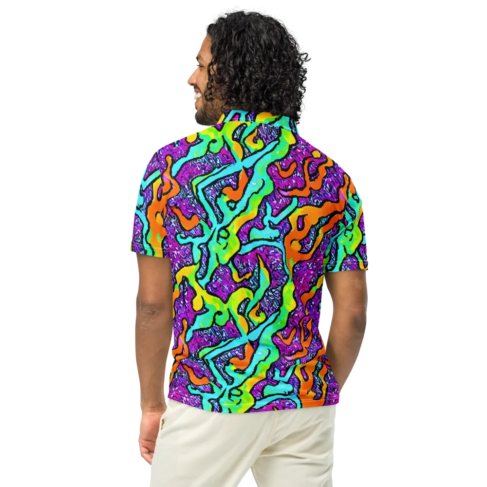 Acid Rhapsody on Men's Slim Fit Polo Shirt — Back