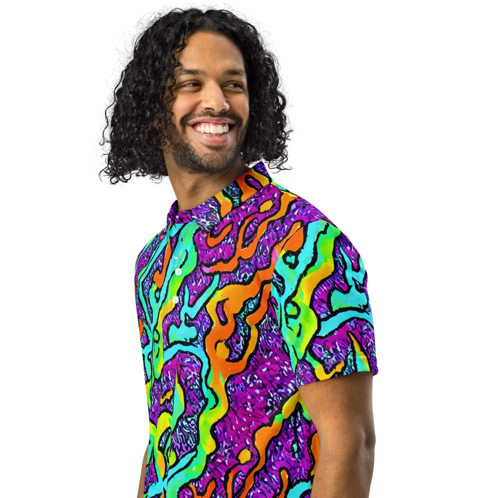 Acid Rhapsody on Men's Slim Fit Polo Shirt — Left Front