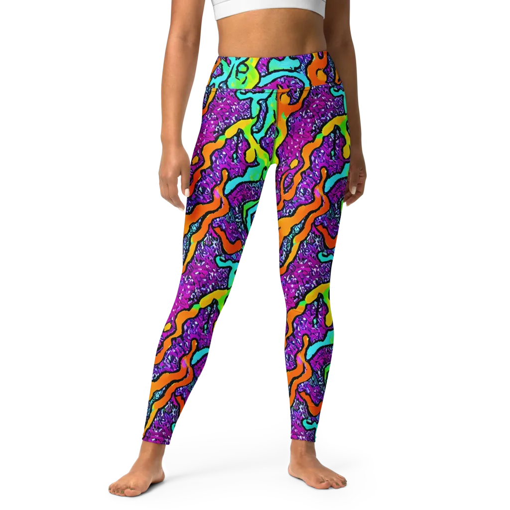 Acid Rhapsody on Yoga Leggings — Front