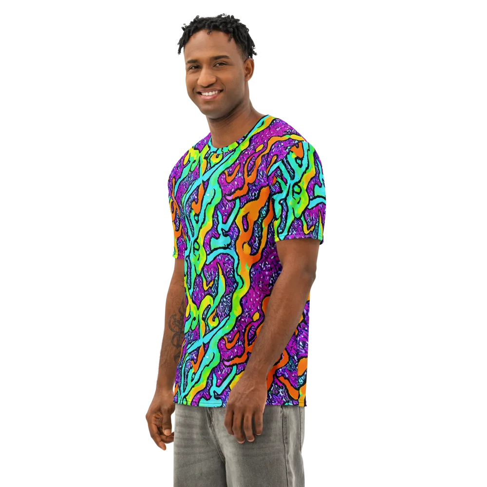 Acid Rhapsody on Men's Cotton Crew Neck T-Shirt — Left Front
