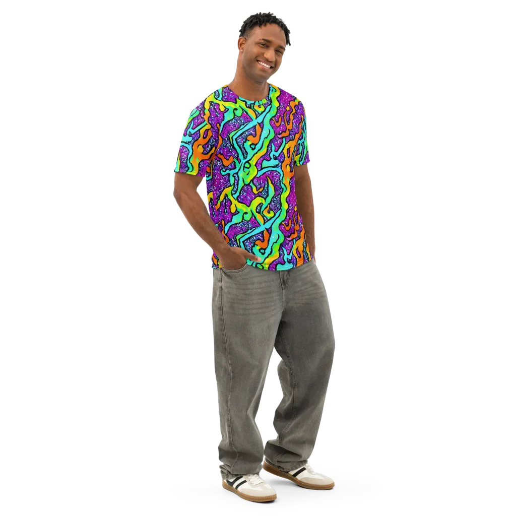 Acid Rhapsody on Men's Cotton Crew Neck T-Shirt — Right Front