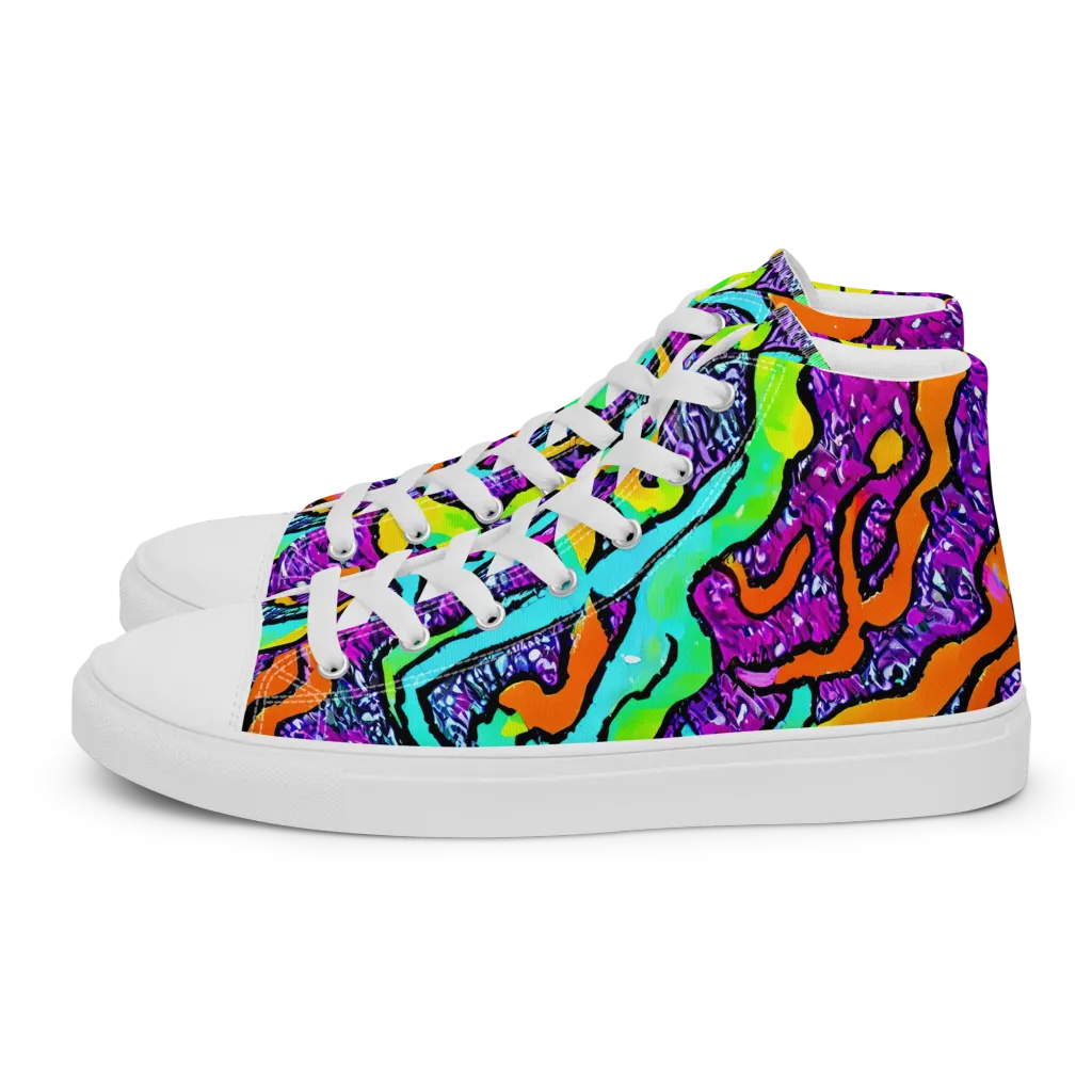 Acid Rhapsody on Men's High Top Canvas Shoes — Left
