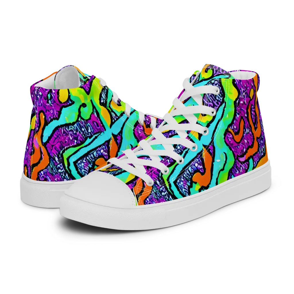 Acid Rhapsody on Men's High Top Canvas Shoes — Left