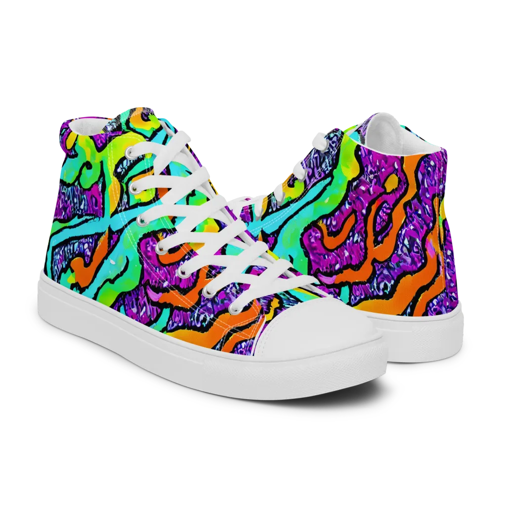 Acid Rhapsody on Men's High Top Canvas Shoes — Right