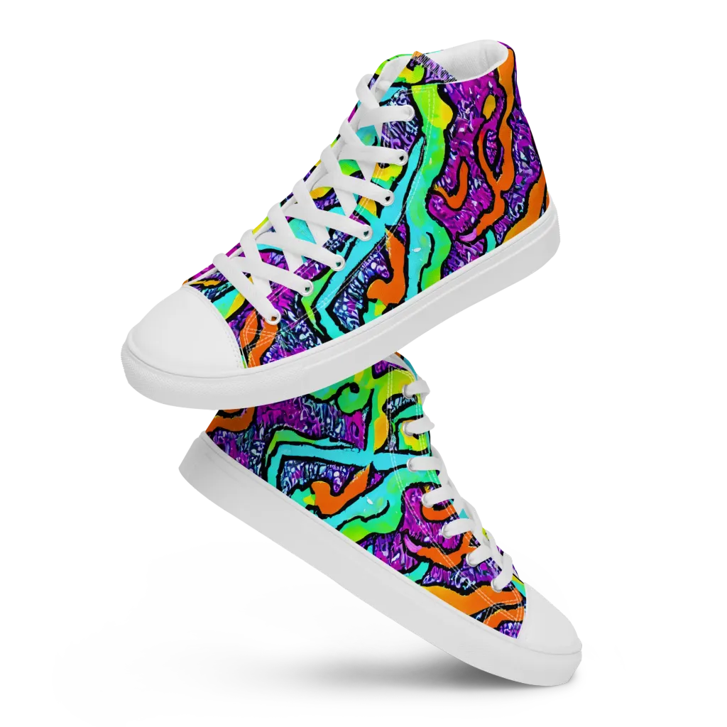 Acid Rhapsody on Men's High Top Canvas Shoes — Front