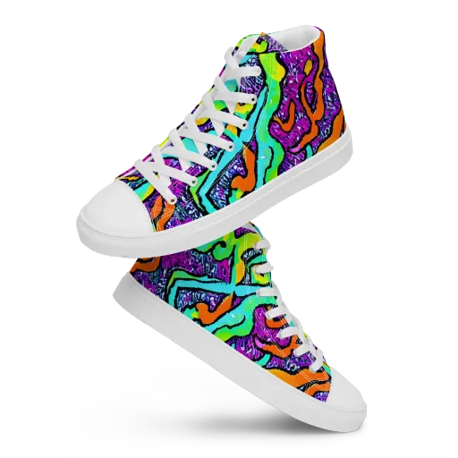 Acid Rhapsody on a Men's High Top Canvas Shoes