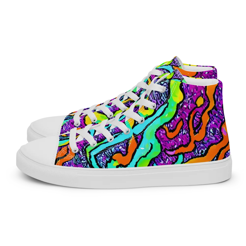 Acid Rhapsody on Women's High Top Canvas Shoes — Left