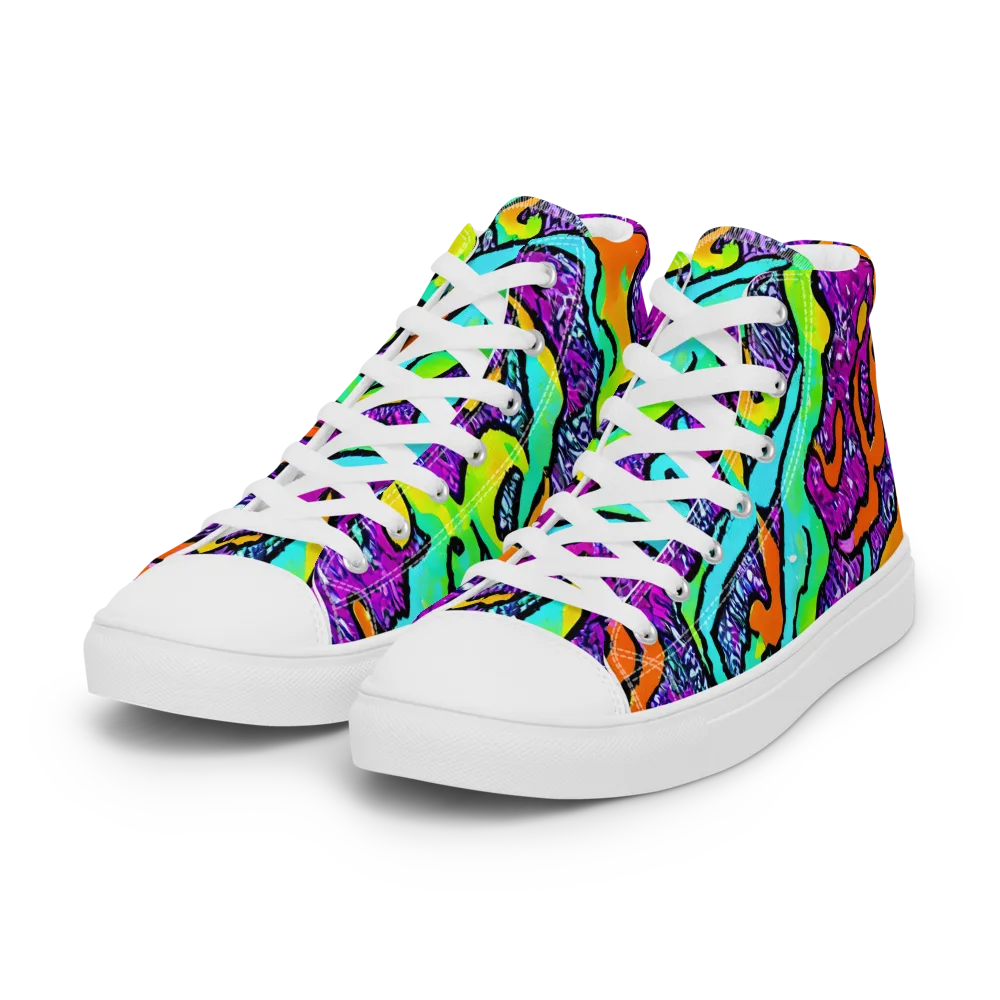 Acid Rhapsody on Women's High Top Canvas Shoes — Left Front