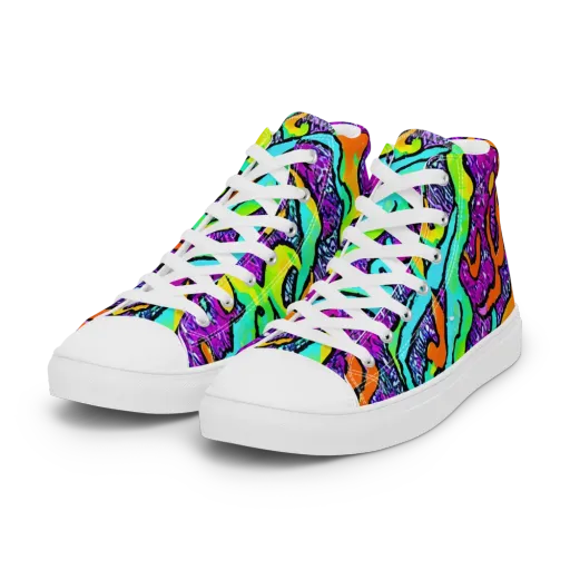 Acid Rhapsody on a Women's High Top Canvas Shoes