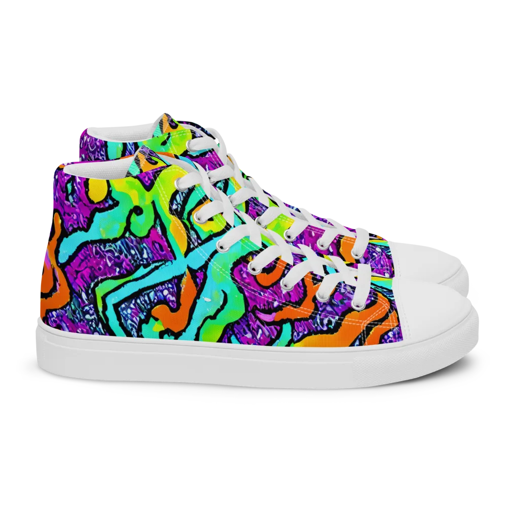 Acid Rhapsody on Women's High Top Canvas Shoes — Right