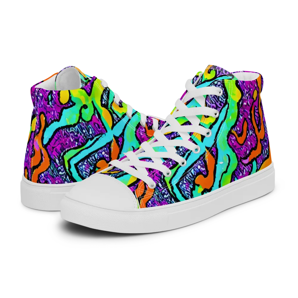 Acid Rhapsody on Women's High Top Canvas Shoes — Left