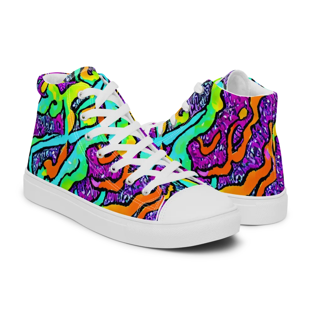 Acid Rhapsody on Women's High Top Canvas Shoes — Right