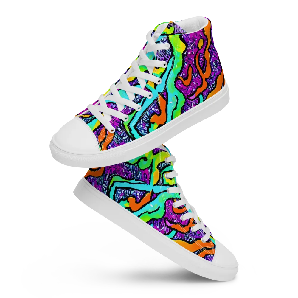Acid Rhapsody on Women's High Top Canvas Shoes — Front