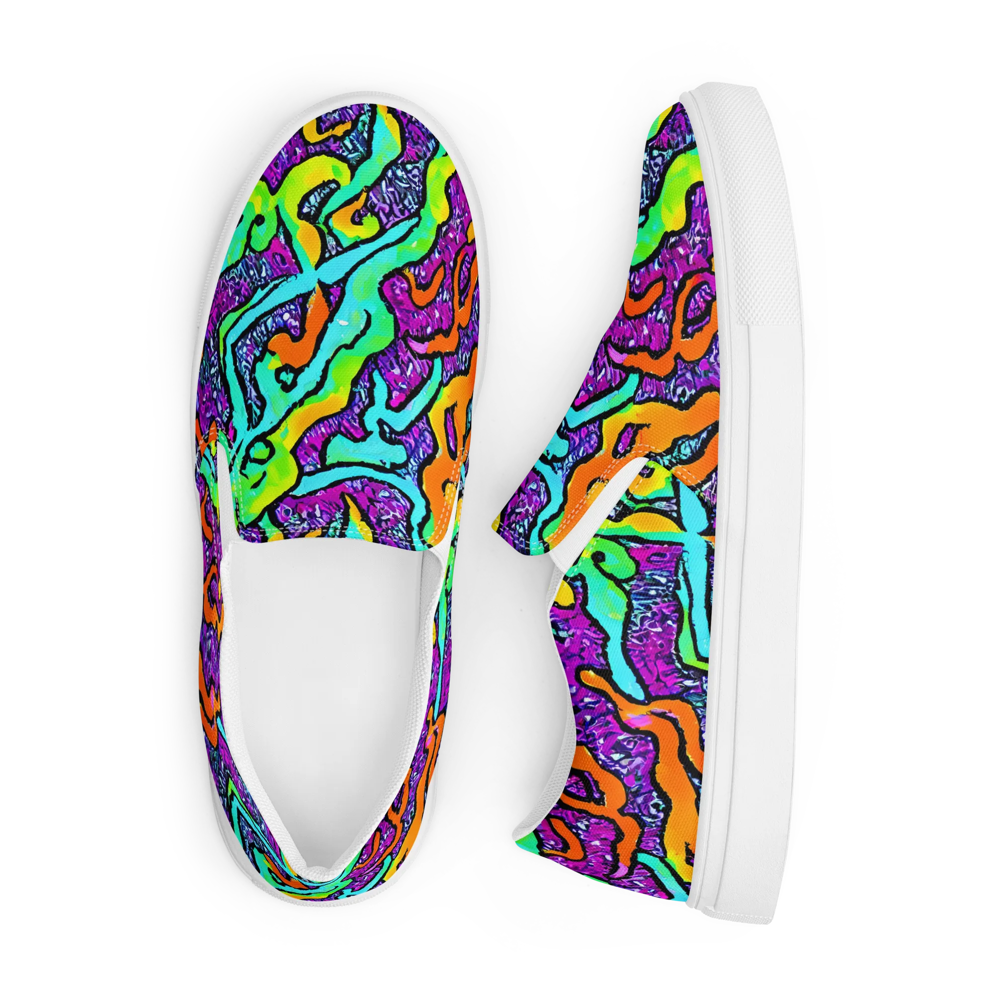 Acid Rhapsody on Men's Slip-On Canvas Shoes — Front