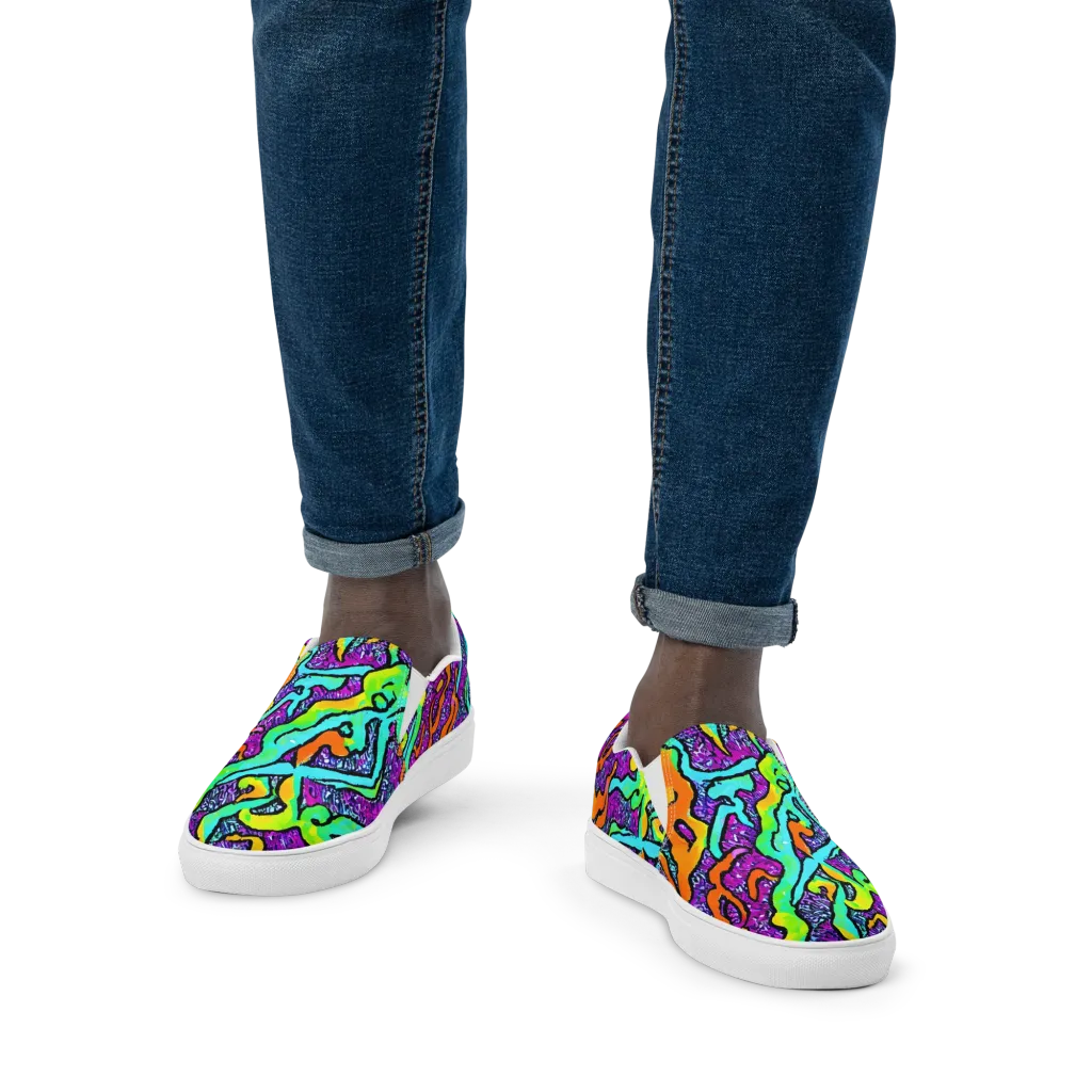 Acid Rhapsody on Men's Slip-On Canvas Shoes — Front