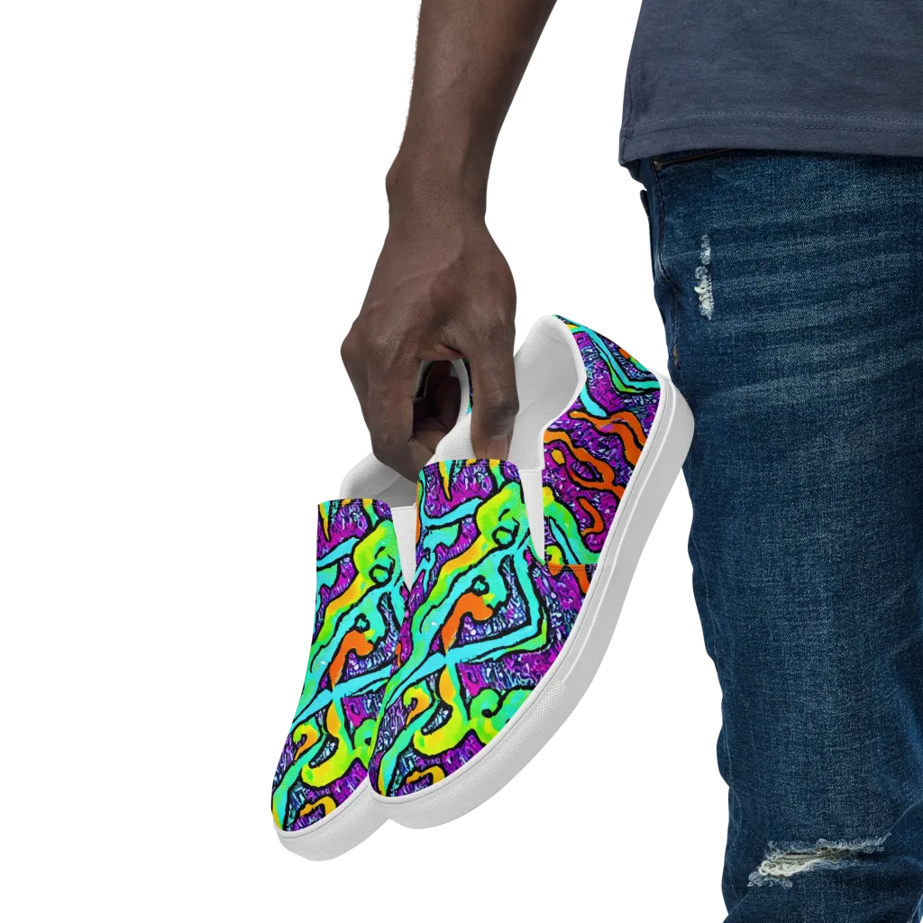 Acid Rhapsody on Men's Slip-On Canvas Shoes — Left Front