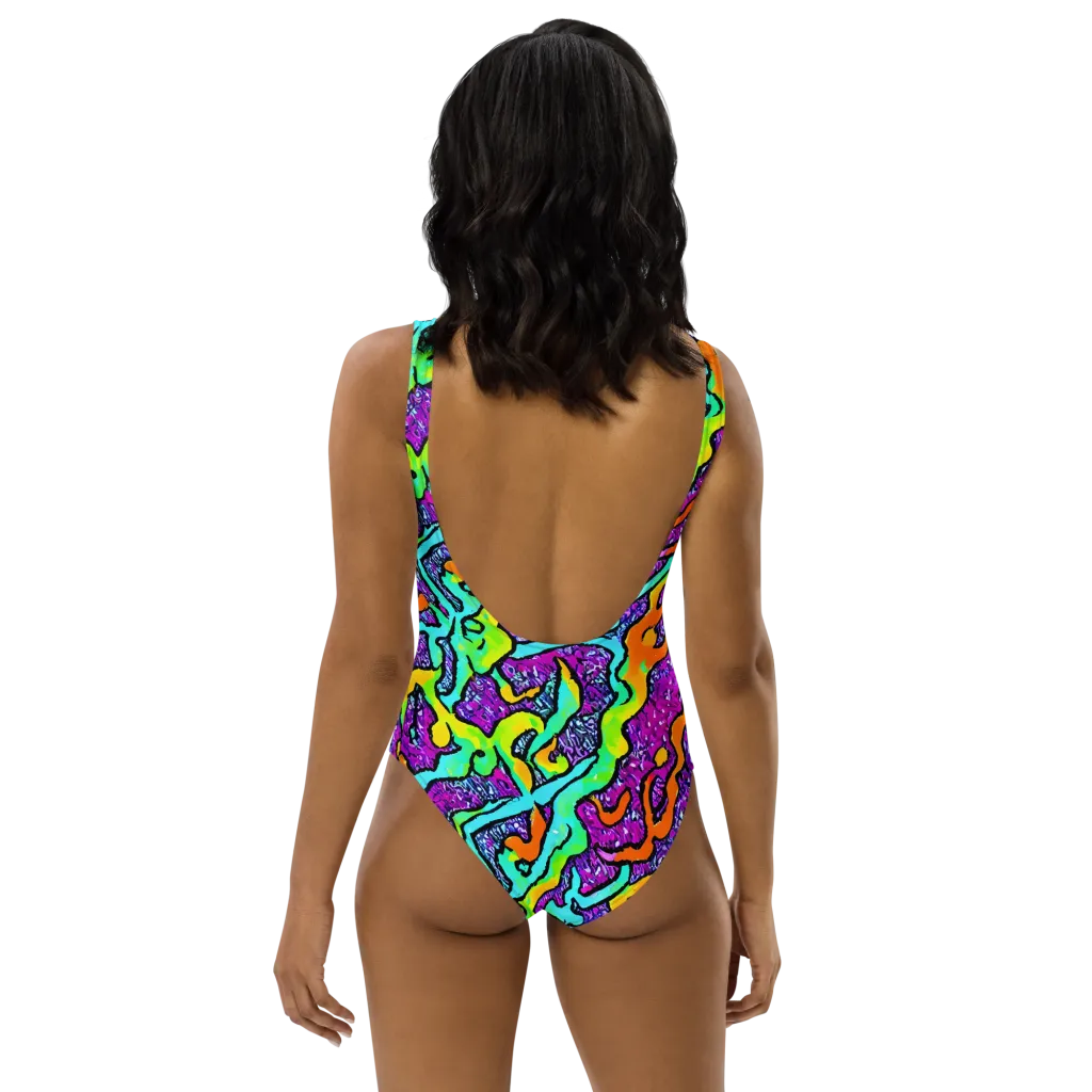 Acid Rhapsody on One-Piece Swimsuit — Back