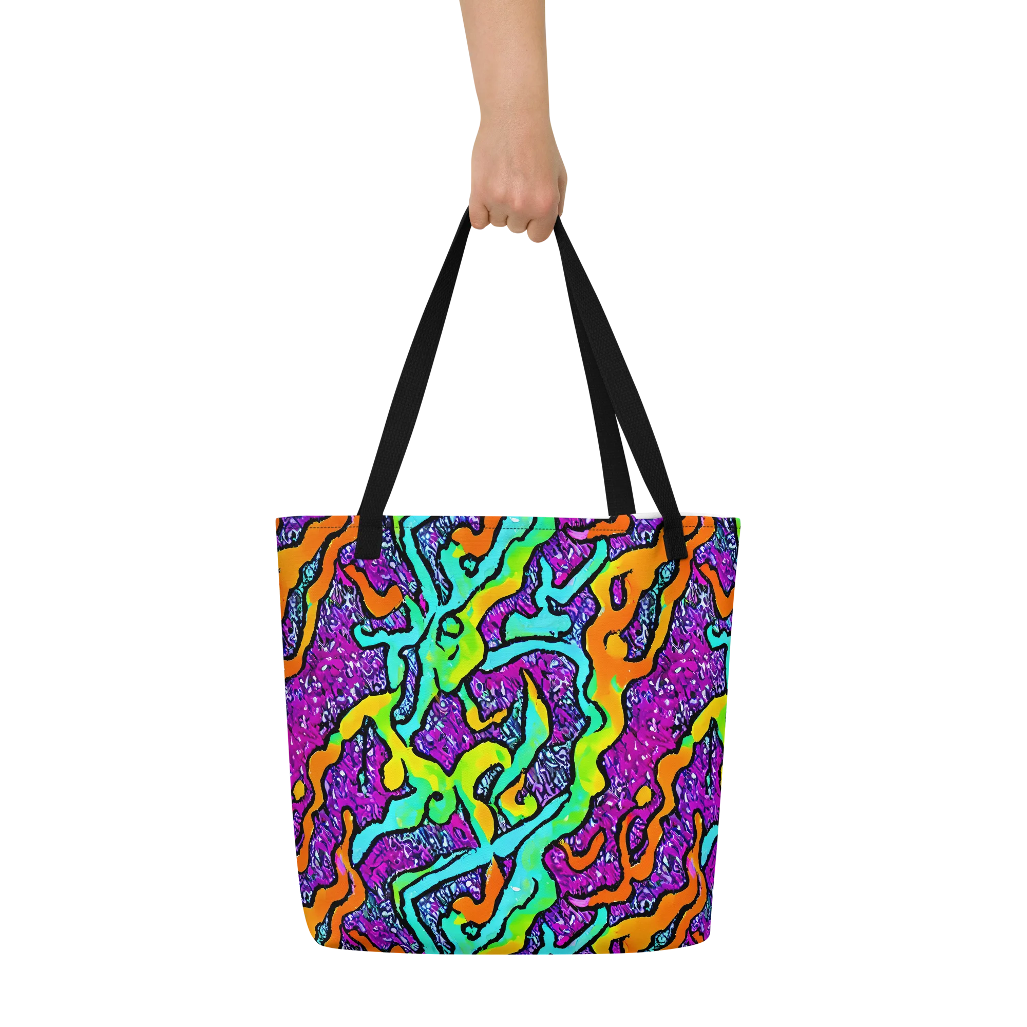 Acid Rhapsody on Large Tote Bag W/ Pocket — Front