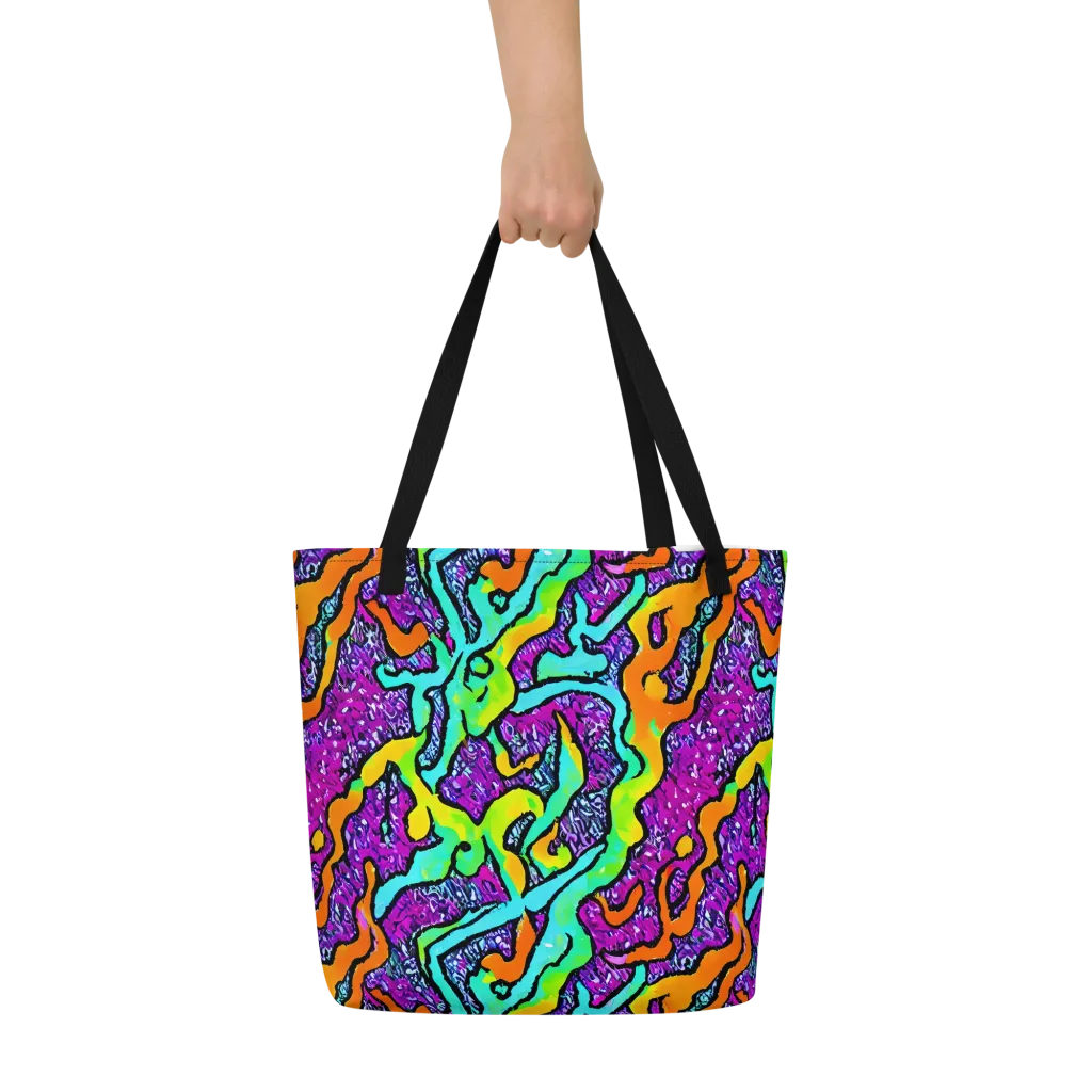 Acid Rhapsody on Large Tote Bag W/ Pocket — Front