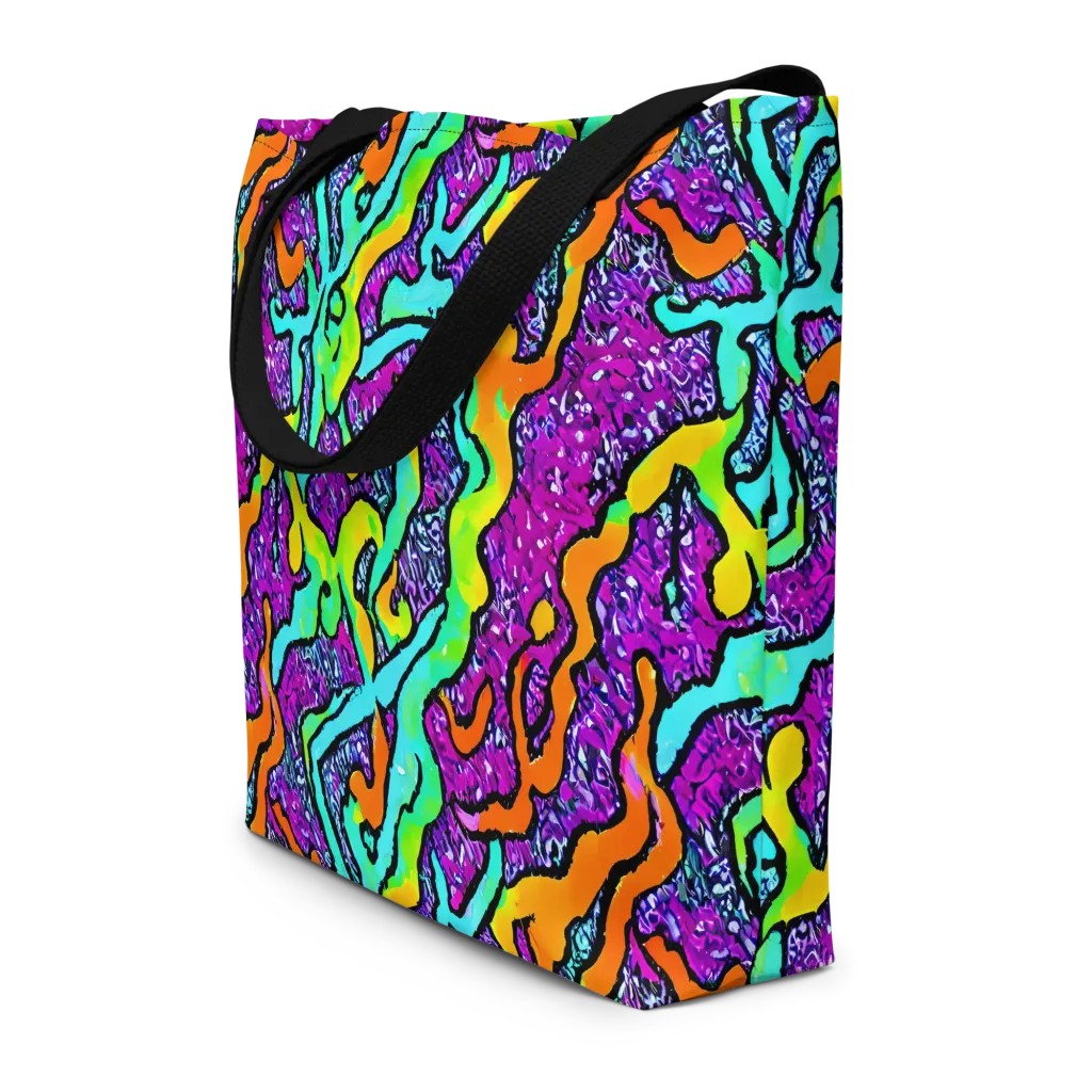Acid Rhapsody on Large Tote Bag W/ Pocket — Front