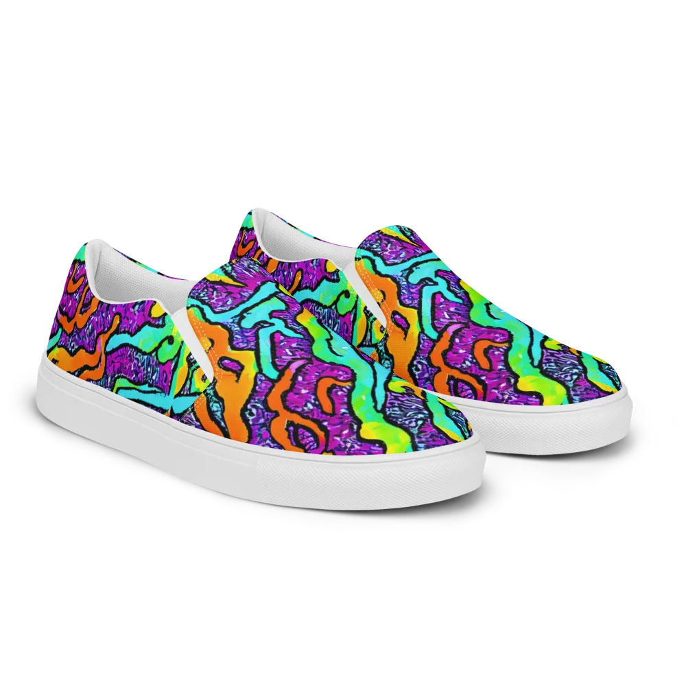Acid Rhapsody on Women's Slip-On Canvas Shoes — Right Front