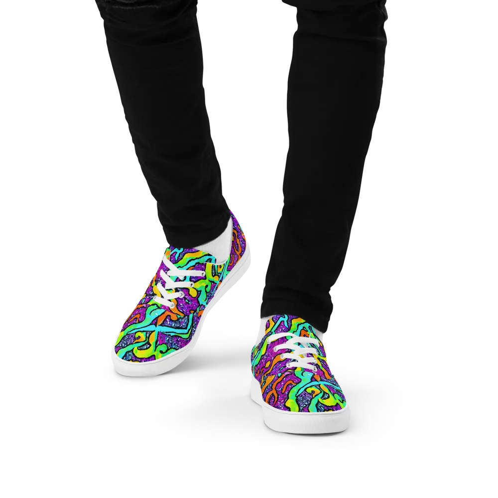 Acid Rhapsody on Men's Lace-Up Canvas Shoes — Front