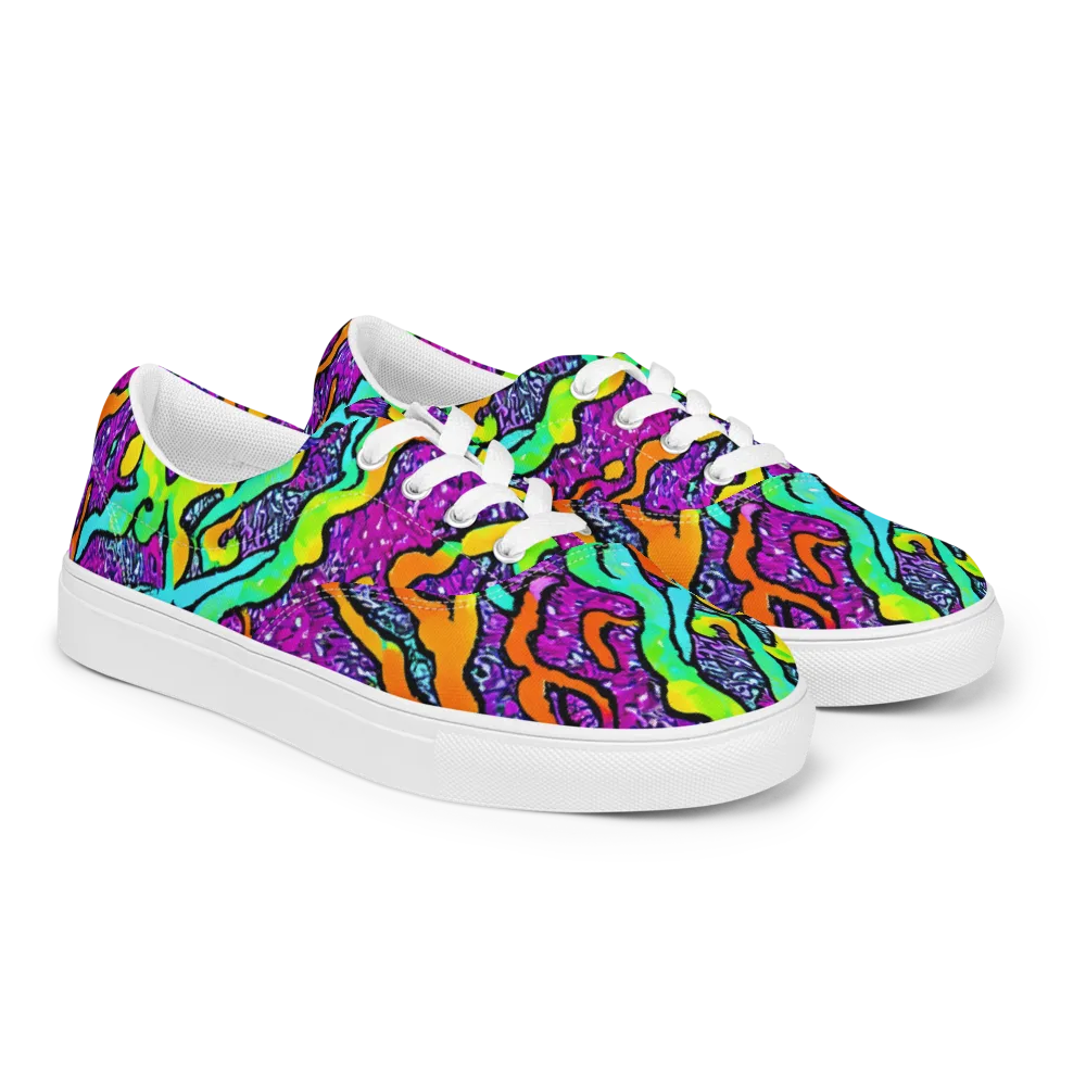 Acid Rhapsody on Men's Lace-Up Canvas Shoes — Right Front