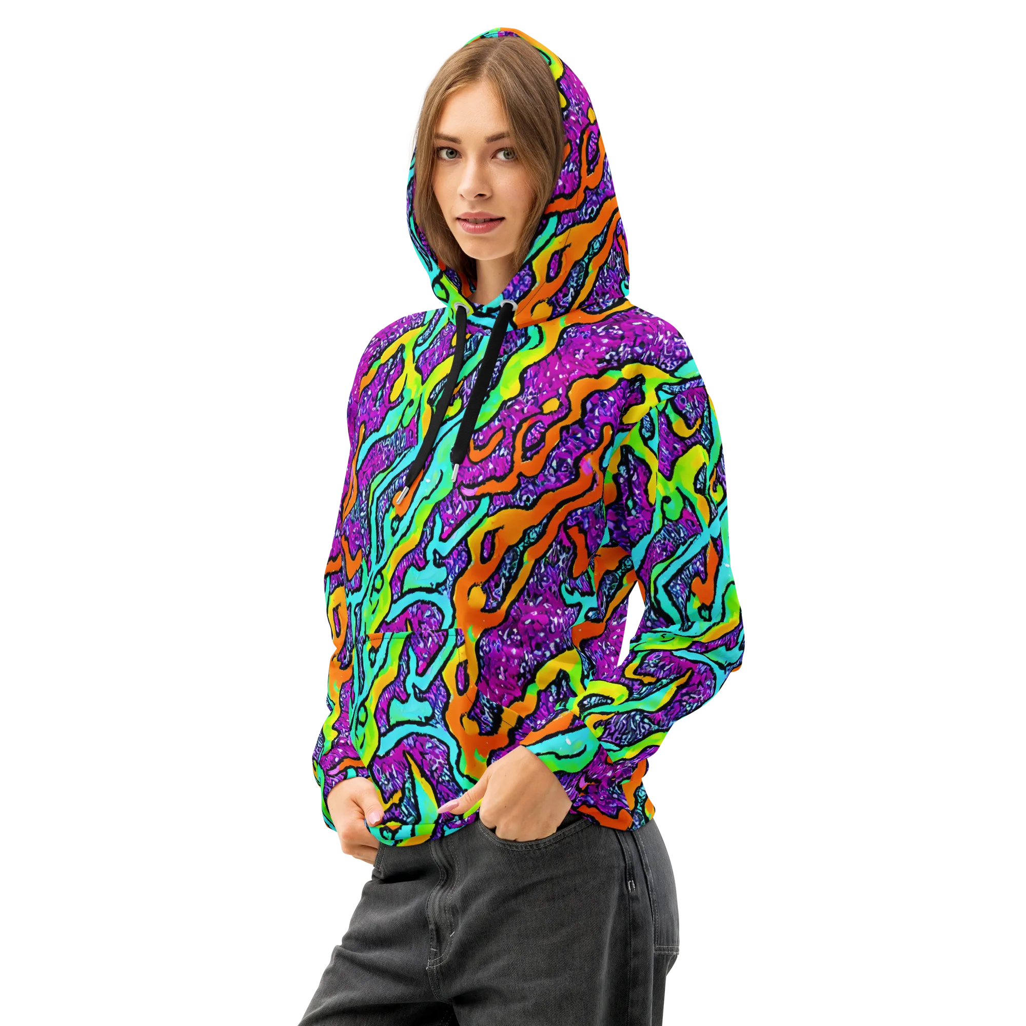 Acid Rhapsody on Cotton Hoodie — Left Front