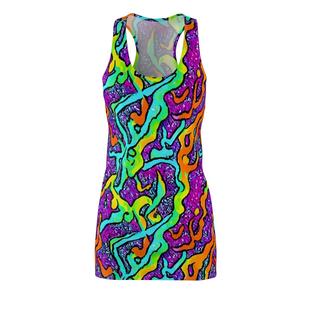 Acid Rhapsody on Racerback Dress — Front