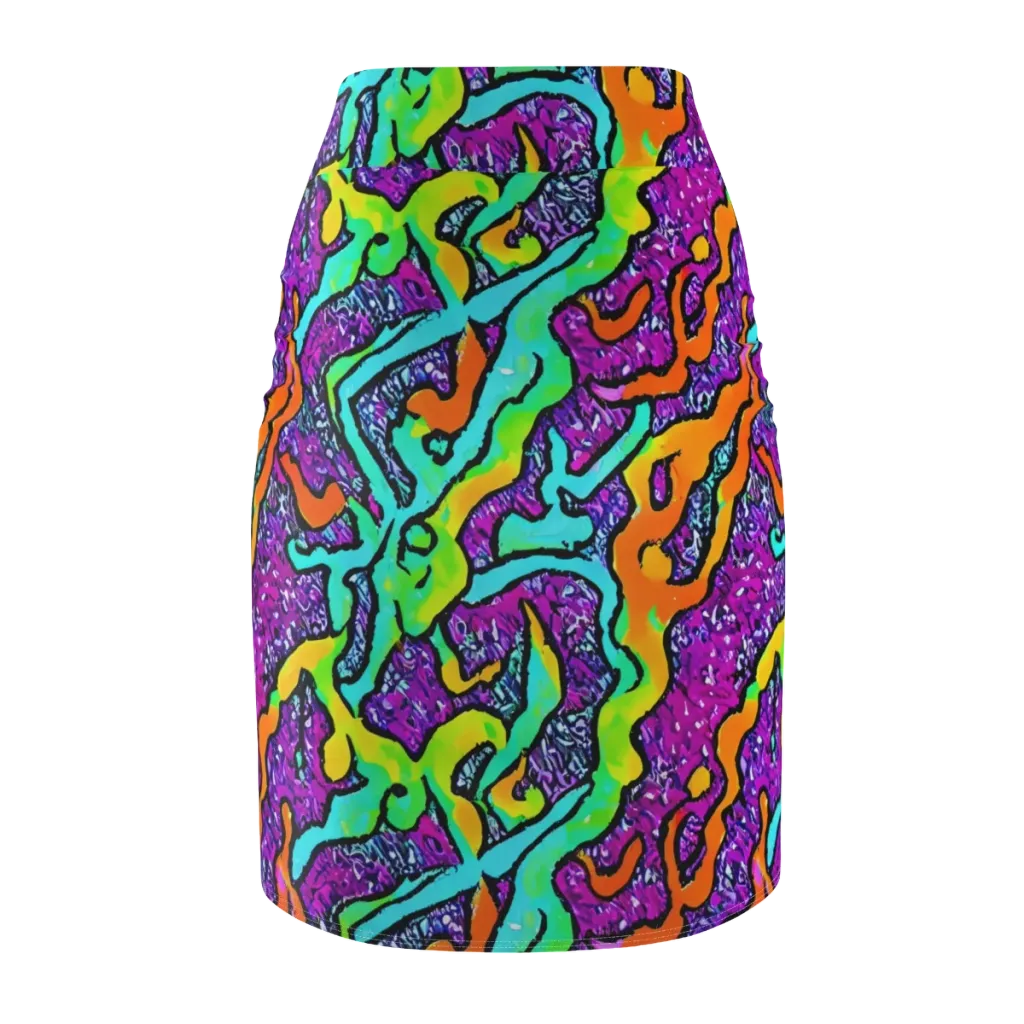 Acid Rhapsody on Pencil Skirt — Back