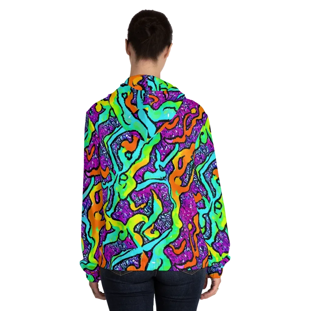 Acid Rhapsody on Women's Full-Zip Hoodie — Back On Person