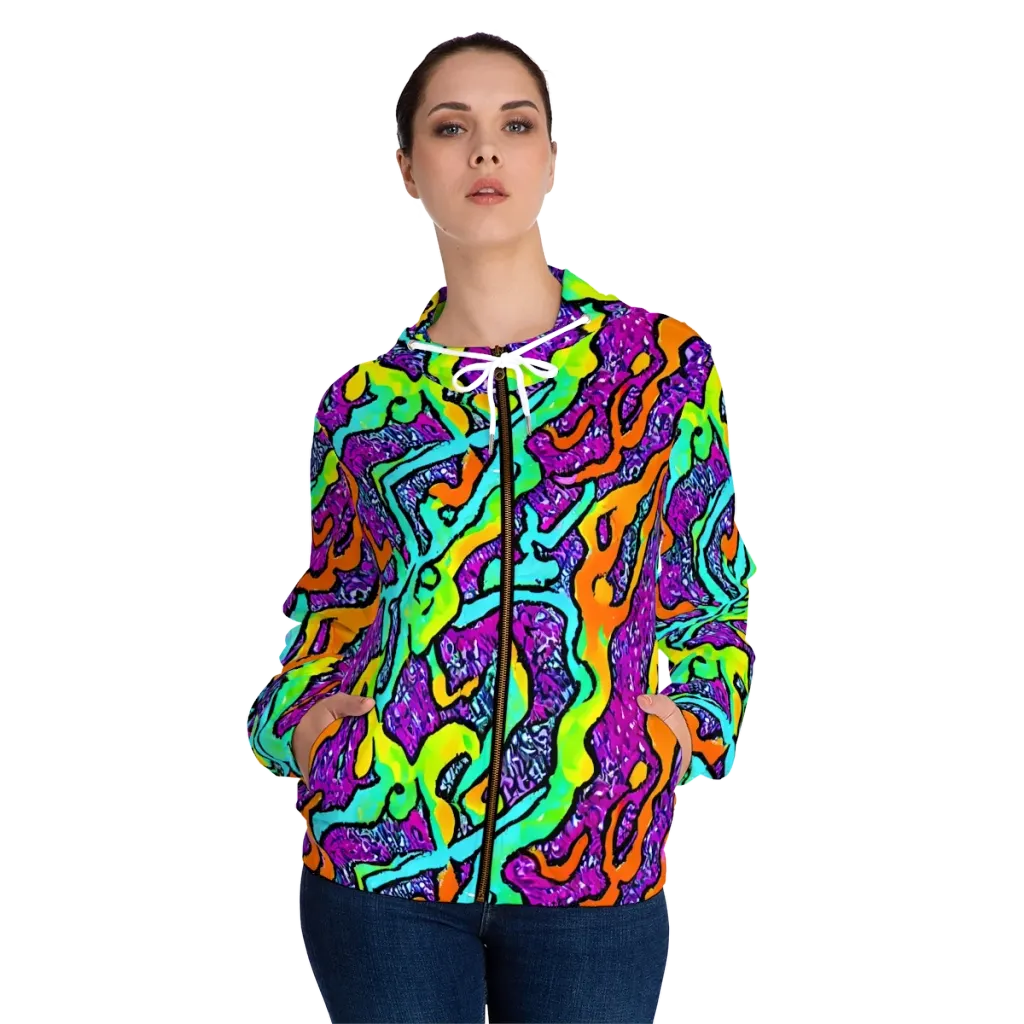 Acid Rhapsody on Women's Full-Zip Hoodie — Front On Person
