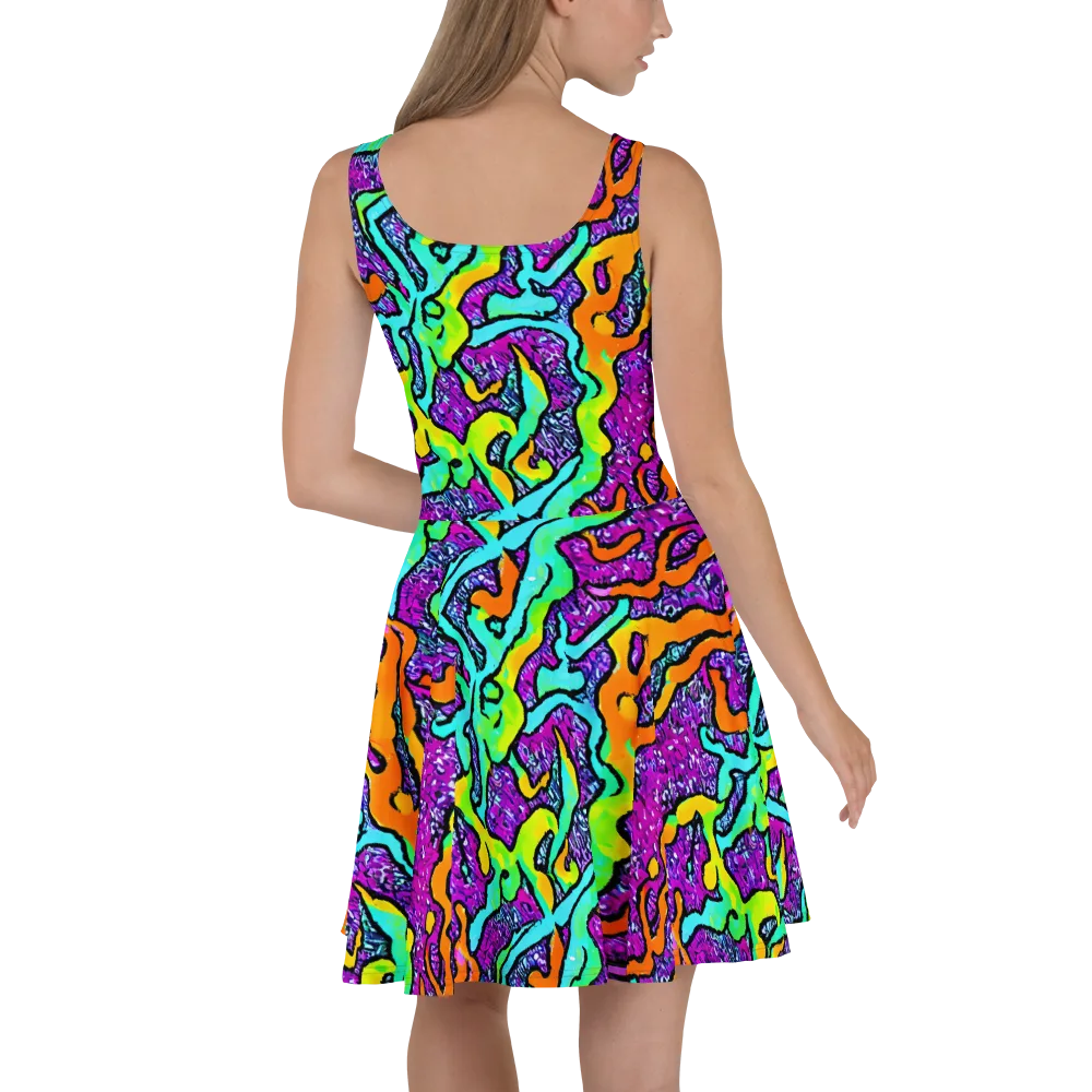 Acid Rhapsody on Skater Dress — Back