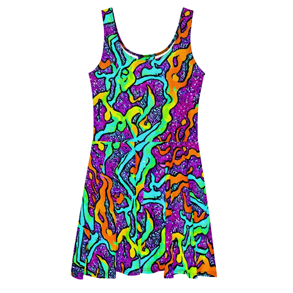 Acid Rhapsody on Skater Dress — Front