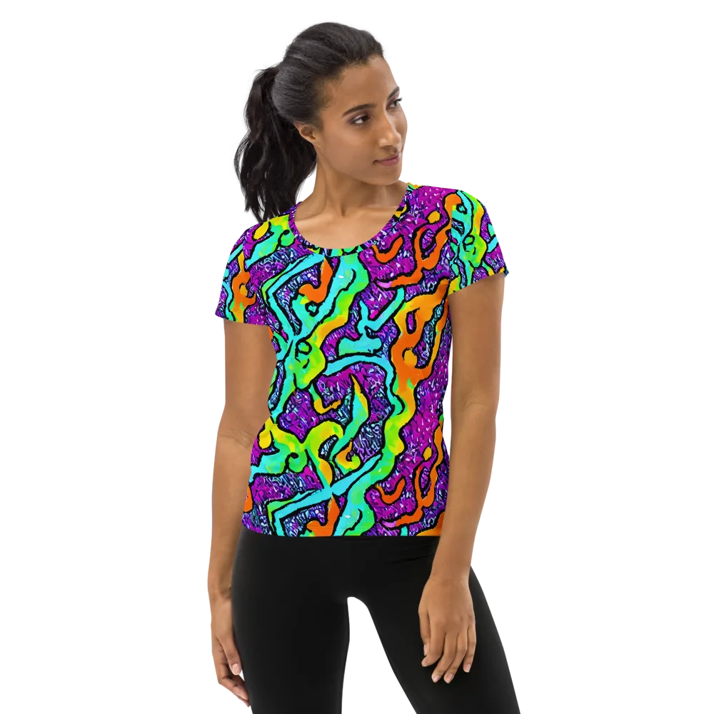 Acid Rhapsody on Women's Athletic T-Shirt — Front