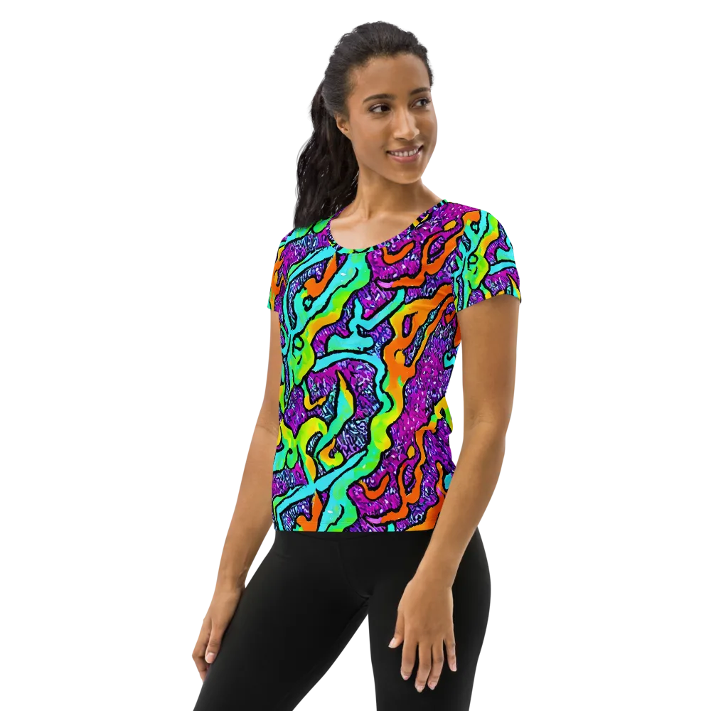Acid Rhapsody on Women's Athletic T-Shirt — Left
