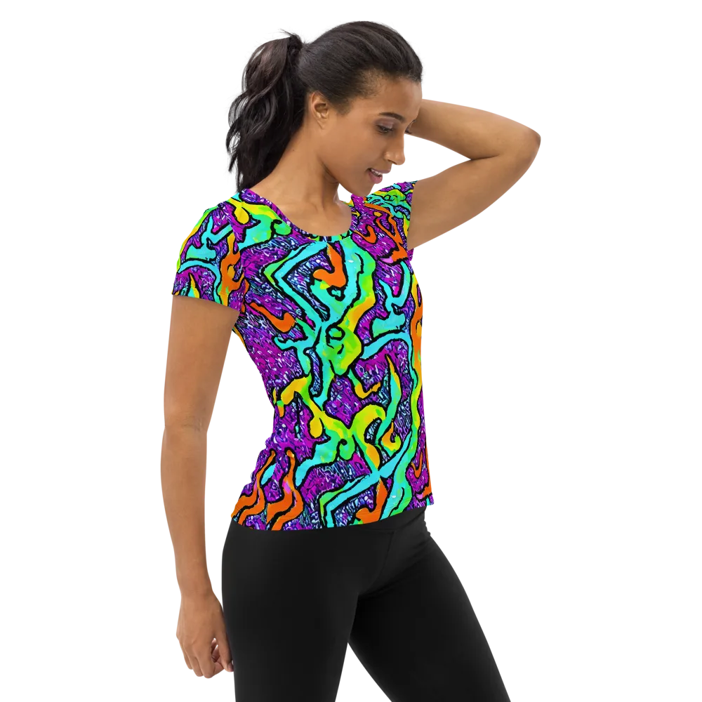 Acid Rhapsody on Women's Athletic T-Shirt — Right