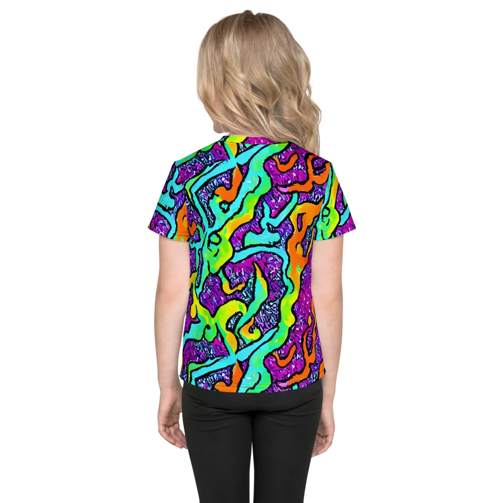 Acid Rhapsody on Kids Crew Neck T-Shirt — Back
