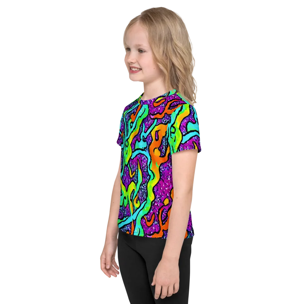 Acid Rhapsody on Kids Crew Neck T-Shirt — Left