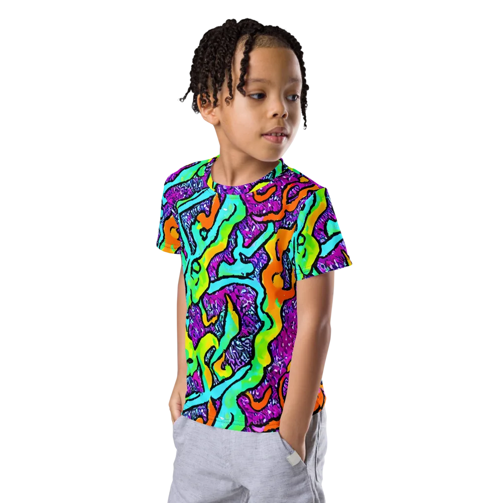 Acid Rhapsody on Kids Crew Neck T-Shirt — Left Front