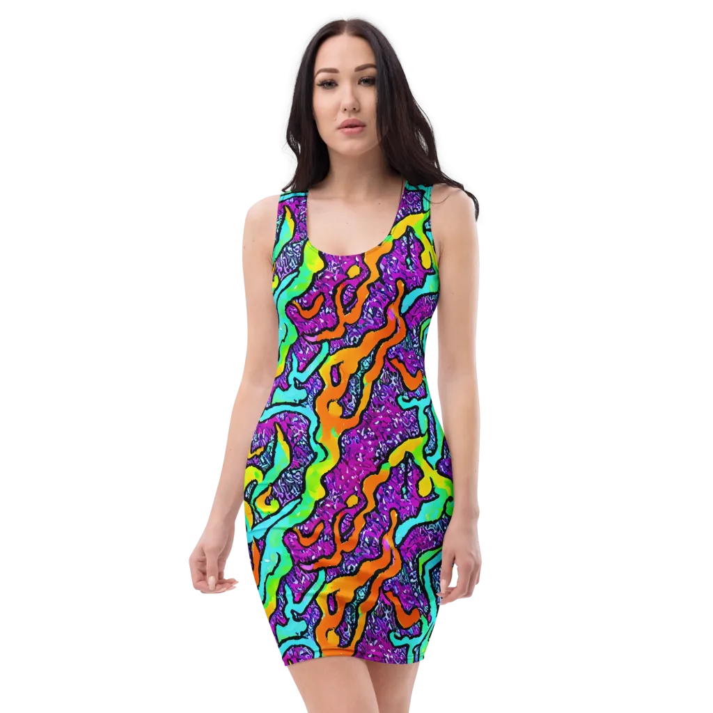 Acid Rhapsody on Bodycon Dress — Front