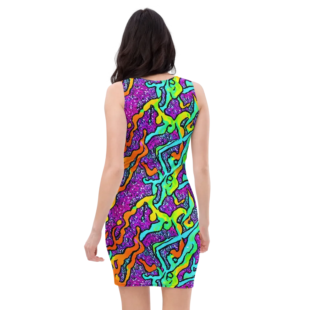 Acid Rhapsody on Bodycon Dress — Back