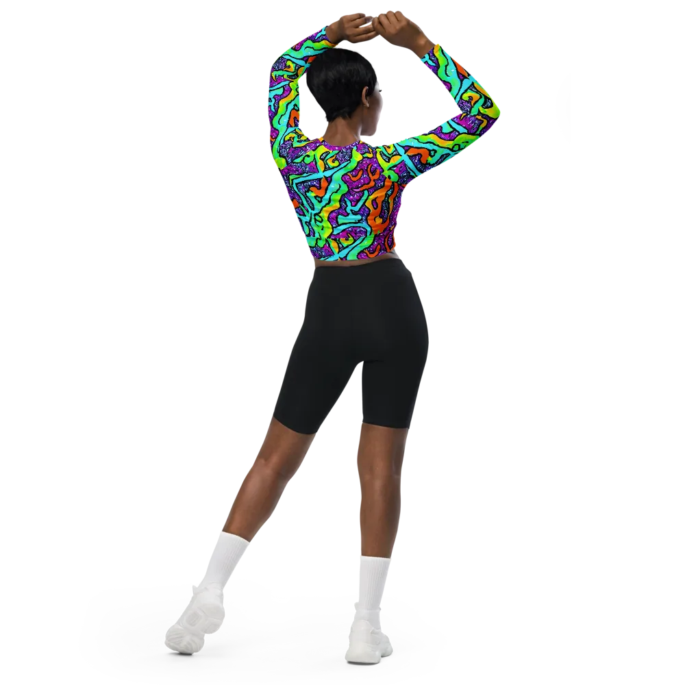 Acid Rhapsody on Long Sleeve Crop Top — Back